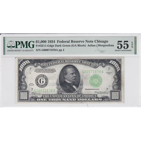 1934 $1000 Federal Reserve Note Chicago