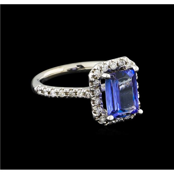 2.45 ctw Tanzanite and Diamond Ring - 14KT White Gold