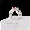 Image 3 : 2.06CT Rubelite Natural Tourmaline and 0.33 ctw Diamond 14K White Gold Ring