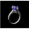 Image 4 : 14KT White Gold 5.20 ctw Tanzanite and Diamond Ring
