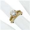 Image 4 : Tacori 18k Gold .79 ctw GIA Round Diamond Solitaire Engagement & Wedding Band Se
