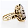 Image 4 : Vintage Handmade 14k Yellow Gold Smoky Emerald Step Cut Quartz Solitaire Ring