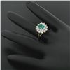 Image 9 : 18k Yellow Gold 1.83 ctw Oval Colombian Emerald Solitaire Dual Diamond Halo Ring