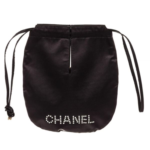 Chanel Black Drawstring Pouch