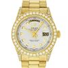 Image 2 : Rolex Mens 18K Yellow Gold Silver Diamond 2.6 ctw Quickset President Wristwatch