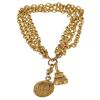 Image 2 : Chanel Gold Coco Mark Two Pendants Multi-Strand Necklace