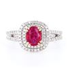 Image 1 : 0.76 ctw Ruby and 0.45 ctw Diamond 18K White Gold Ring