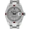 Rolex Womens Midsize 31mm Slate Grey String Diamond Datejust Wristwatch