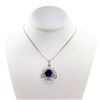 Image 2 : 12.82 ctw Tanzanite and 2.31 ctw Diamond 14K White Gold Pendant/Enhancer with Ch