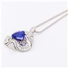 Image 3 : 12.82 ctw Tanzanite and 2.31 ctw Diamond 14K White Gold Pendant/Enhancer with Ch