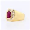 Image 2 : 3.71 ctw Ruby and 0.62 ctw Diamond 14K Yellow Gold Ring