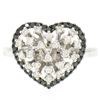 Image 1 : WOW 14k White Gold 1.02 ctw Black & White Diamond Burst Puffed Heart Cluster Rin