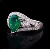 Image 1 : 2.27 ctw Emerald and 0.35 ctw Diamond Platinum Ring