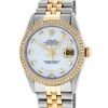 Image 2 : Rolex Mens Stainless Steel and Yellow Gold MOP VVS Diamond 36mm Datejust