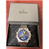 Image 2 : Bulova Men's Wristwatch, Brand New in Box (Silver Strap w/Blue Dial)