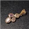 Image 2 : $4000 14K Diamond (0.8Ct,I2-3,Fancy Purplish Pink) Diamond(0.2ct) Pendant