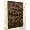 Image 2 : Group of 3 Decorative Wooden Cave Pieces - Including Wooden Lion Head Decor, House Stark Winter is C