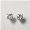 Image 2 : $240 14K Cz Heart Shape Screwback(2ct) Earrings