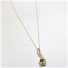 Image 2 : $2500 14K Gold Peridot(0.5ct) Diamond(0.2ct) Necklace