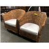 Image 1 : Set of 2 Wicker Barrel Outdoor Chair