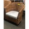 Image 2 : Set of 2 Wicker Barrel Outdoor Chair