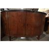 Image 2 : Half Moon Shape Walnut Sideboard w/Black Granite Top 64in. W