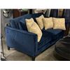 Image 1 : Contemporary Navy dark Blue Two Seat Sofa With Assorted Cushions