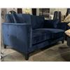 Image 2 : Contemporary Navy dark Blue Two Seat Sofa With Assorted Cushions