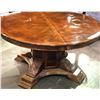 Image 2 : Mahogany Pedestal Dining Table 54in. Round with glass top