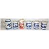 Image 1 : Lot of Delft Blue & Red Collectible Mugs