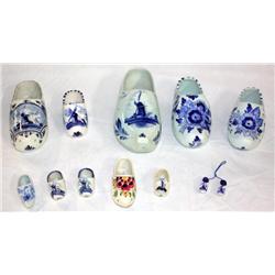 Lot of Delft Blue Collectible Shoes