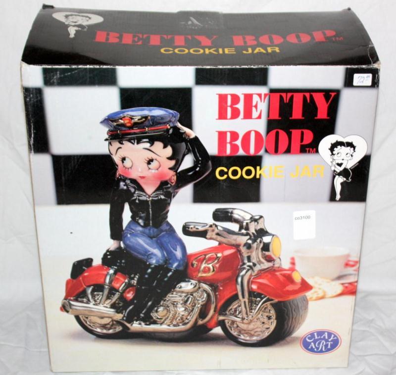 New BIKER BETTY BOOP Motorcycle Cookie Jar