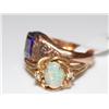 Image 2 : 1.00Ctw AAA Australian Opal & Amethyst Ladies Ring