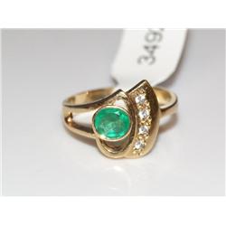 1.00Ctw AAA Colombian Emerald Diamond Ladies Ring