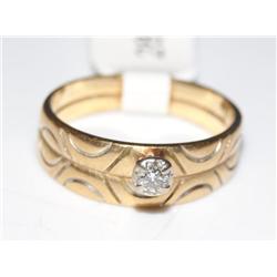 14K Yellow Gold & Diamond Wedding Set