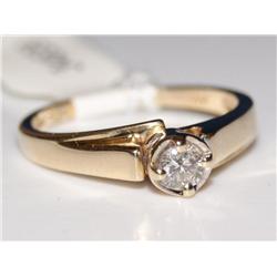 14K Gold Ring With solitaire Diamond .25ct