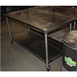 5'6 X 2'6  Stainless Steel Table on Wheels