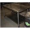 Image 1 : 5'6"X 2'6" Stainless Steel Table on Wheels