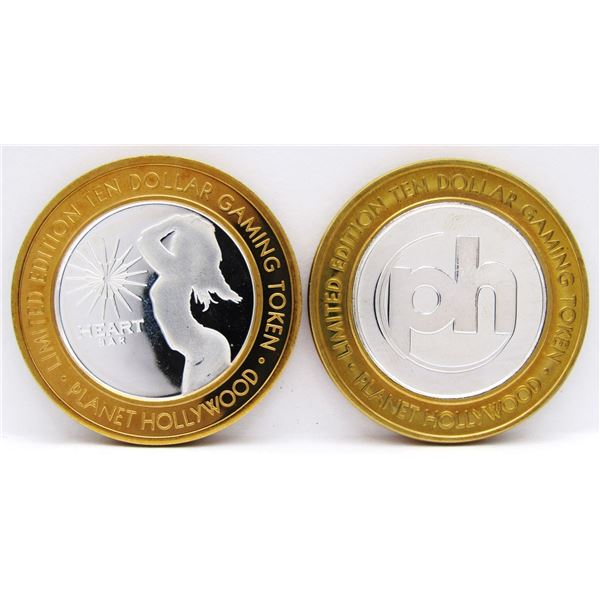 2- $10 GAMING CASINO TOKENS SILVER .999