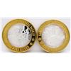 Image 1 : 2- $10 GAMING CASINO TOKENS SILVER .999