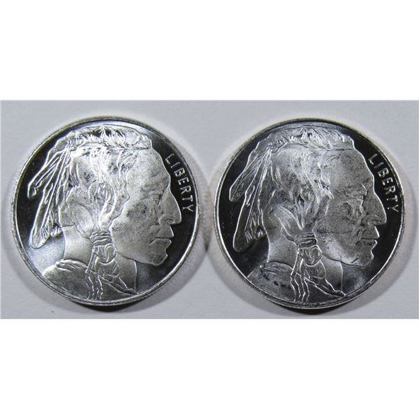 (2)- HALF OUNCE .999 SILVER ROUNDS
