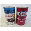 Image 5 : Esso Esso Lude Can (unopened) - Moto Master Motor Oil Can (opened)
