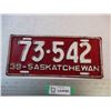 Image 1 : 1938 Saskatchewan License Plate