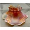 Image 2 : Dugan Carnival Glass Peach Opal "Jewelled Swag" Gravy Boat (Circa 1910)