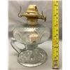 Image 1 : Imperial Early American Pressed Glass "Zippered Loops" Finger Oil Lamp (Early 1900's)