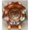 Image 1 : Northwood (Marked) Carnival Glass Amethyst "Rosettes" 3 Footed Ruffle Bowl (Circa 1909)