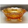 Image 1 : Fenton Carnival Glass Marigold "Leaf Tiers" 3 Footed Sauce Bowl (Circa 1907)