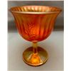 Image 1 : Fenton Carnival Glass Pink w/ Marigold Overlay "Holly Berry" Goblet Shaped Compote (Circa 1907)