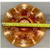 Image 3 : Fenton Carnival Glass Marigold "Vintage Grape" Low Ruffle Plate (circa 1907) Decorative Plate