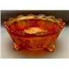 Image 1 : Fenton Carnival Glass Marigold "Butterfly and Berry" 3 Footed Sauce Bowl (Circa 1907)